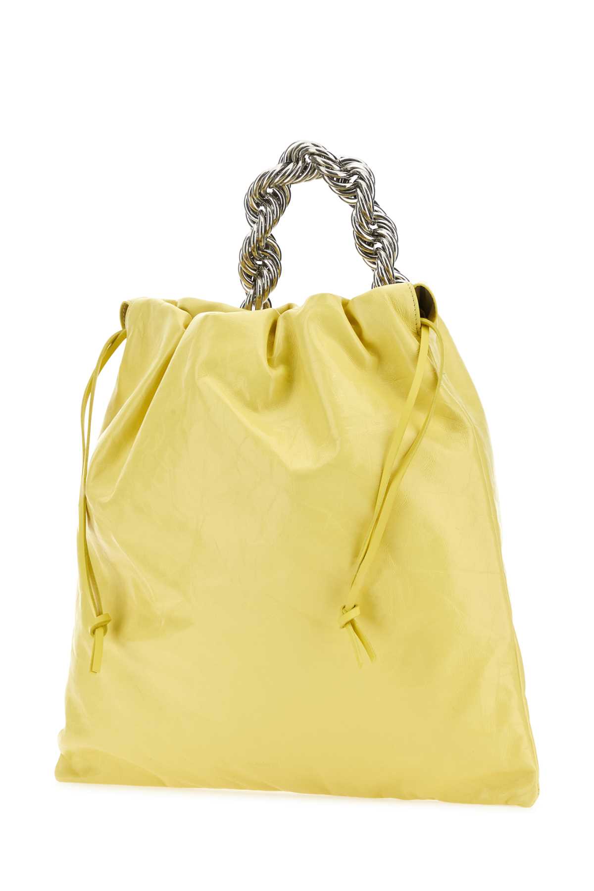 Jil Sander Yellow Leather Bucket Bag In Pastelyellow