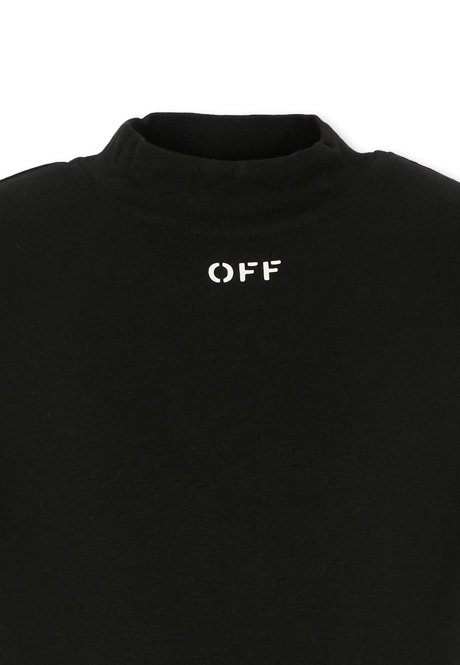 Off-white Black Turtleneck For Girl With Logo In Black