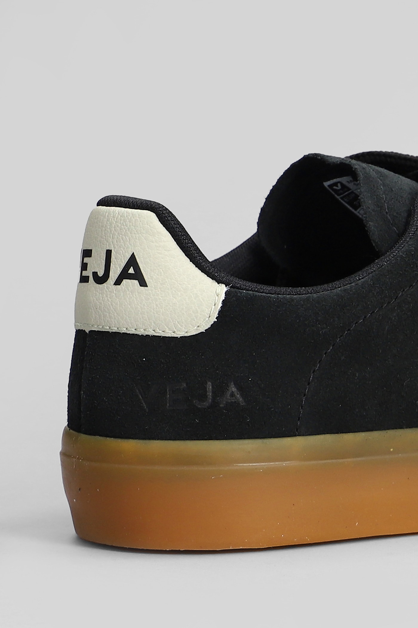 Veja Volley Black Sneaker With Side Logo And Lettering Logo On The Heel In Organic Cotton Unisex In Nero