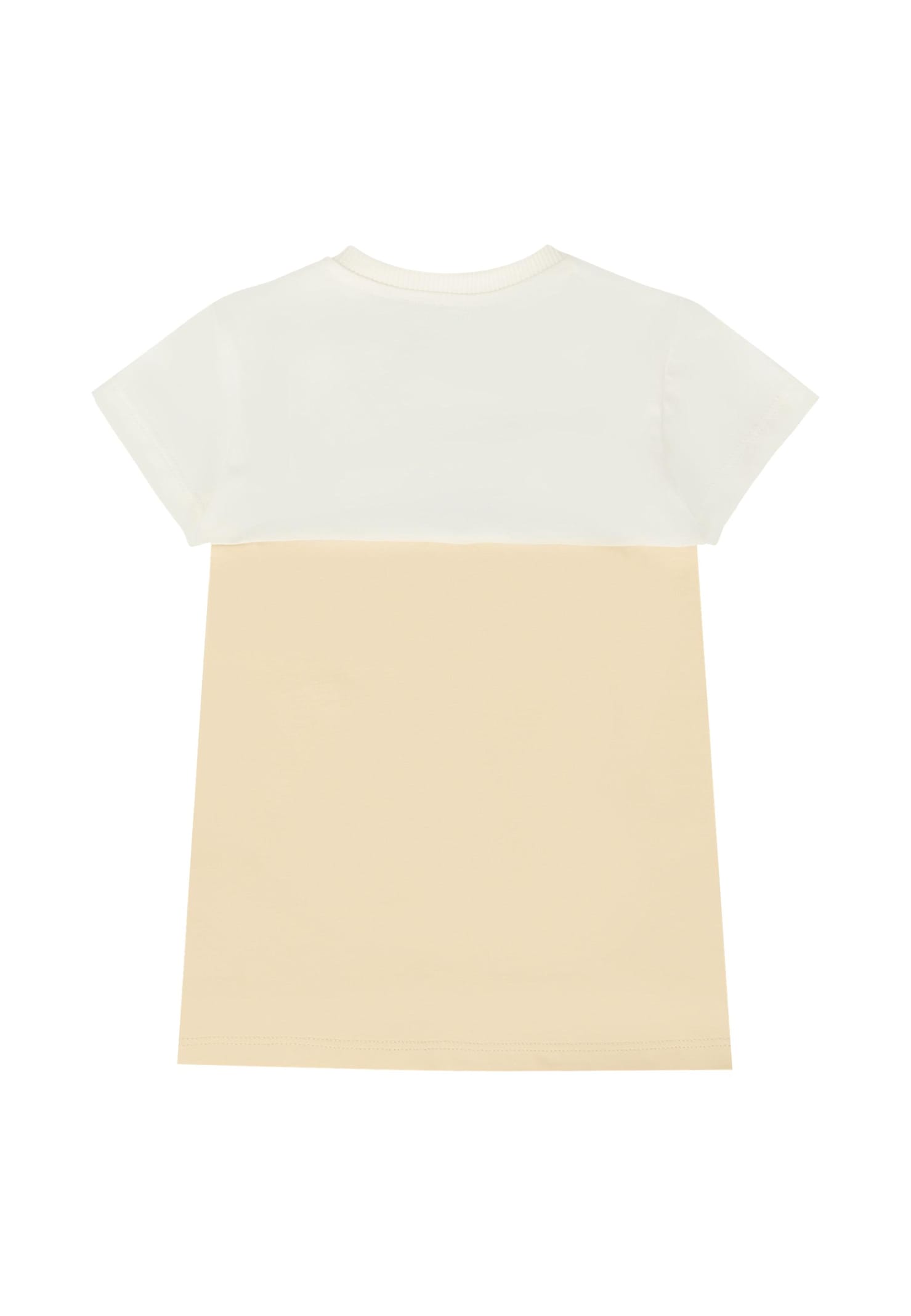Moschino Beige Dress For Baby Girl With Teddy Bear In Neutral