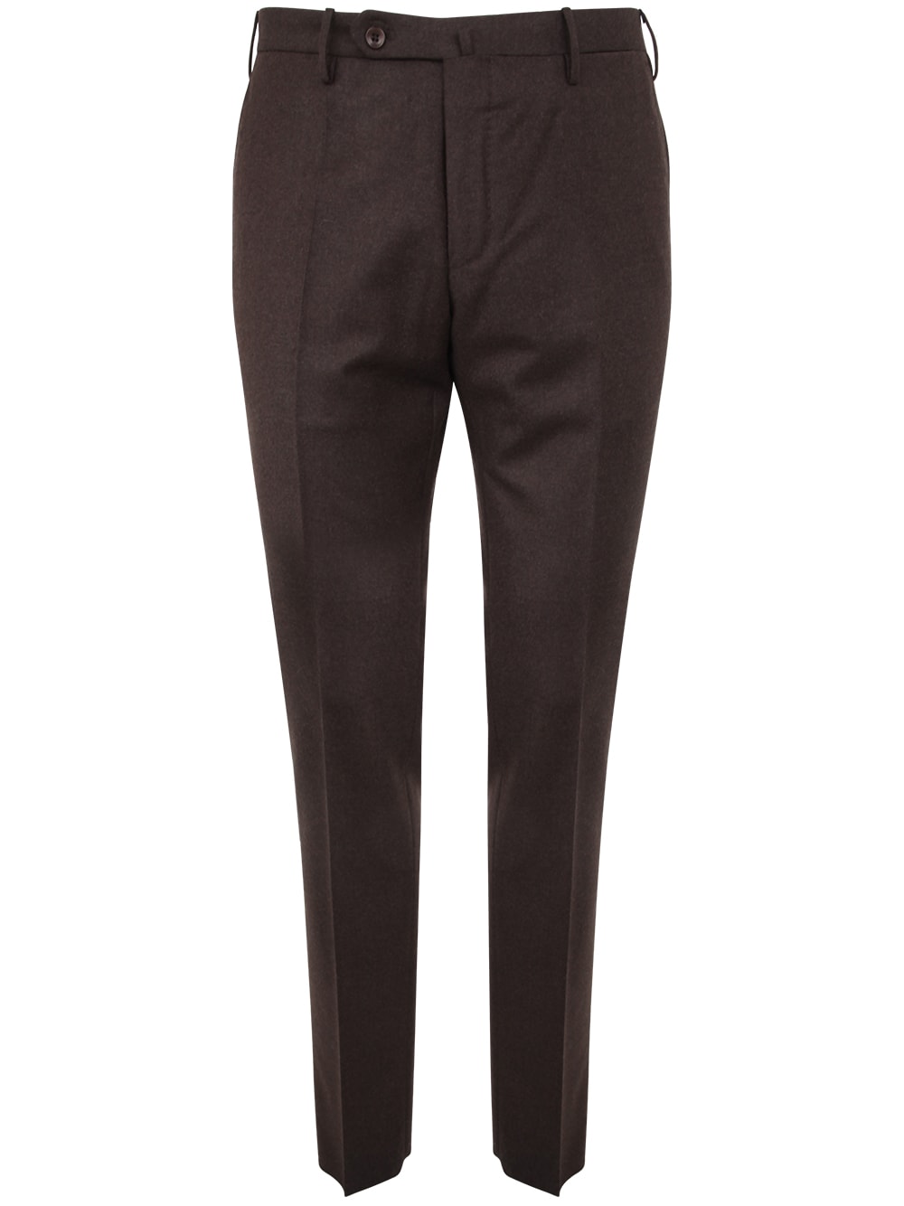 Shop Incotex Flannel Classic Trousers In Chestnut
