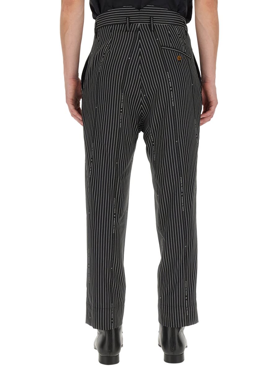 Vivienne Westwood Pinstripe Tailored Pants With High Waist In Black