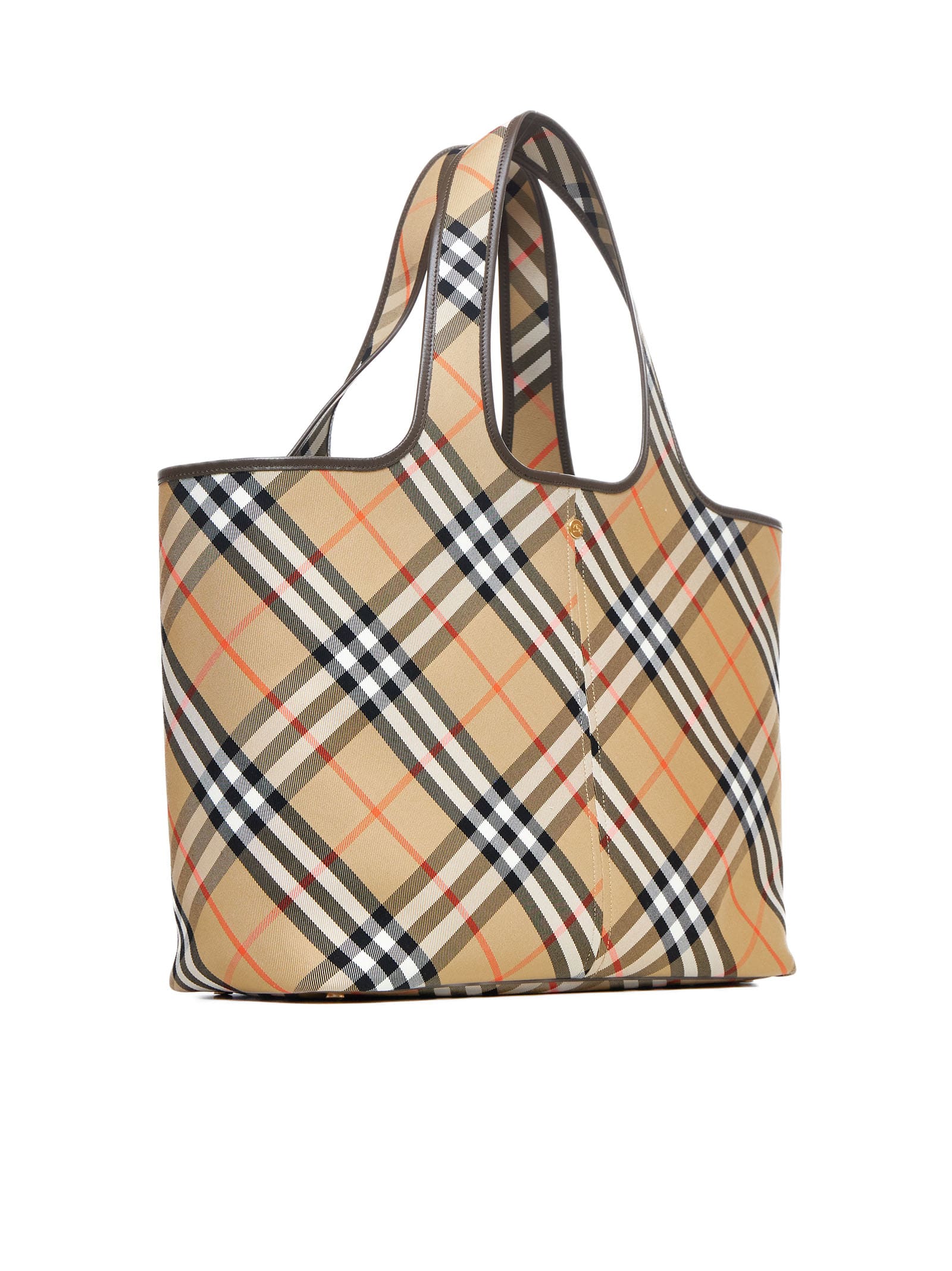 Shop Burberry Tote In Sand