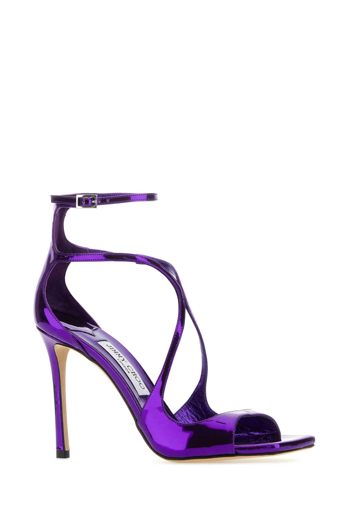 Jimmy Choo Purple Leather Azia 95 Sandals In Cassis