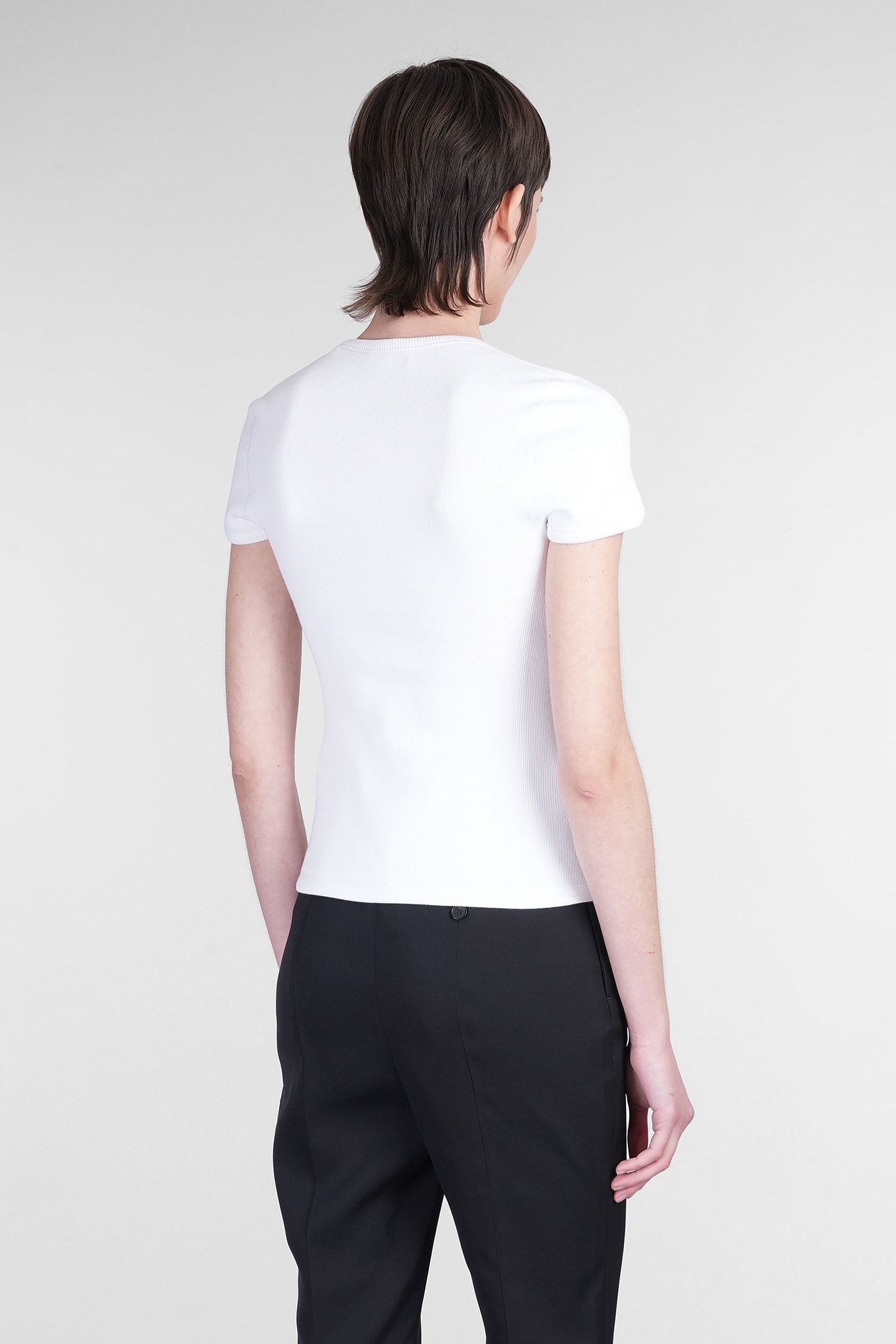 Alexander Mcqueen Logo-plaque Scoop-neck T-shirt In Multi