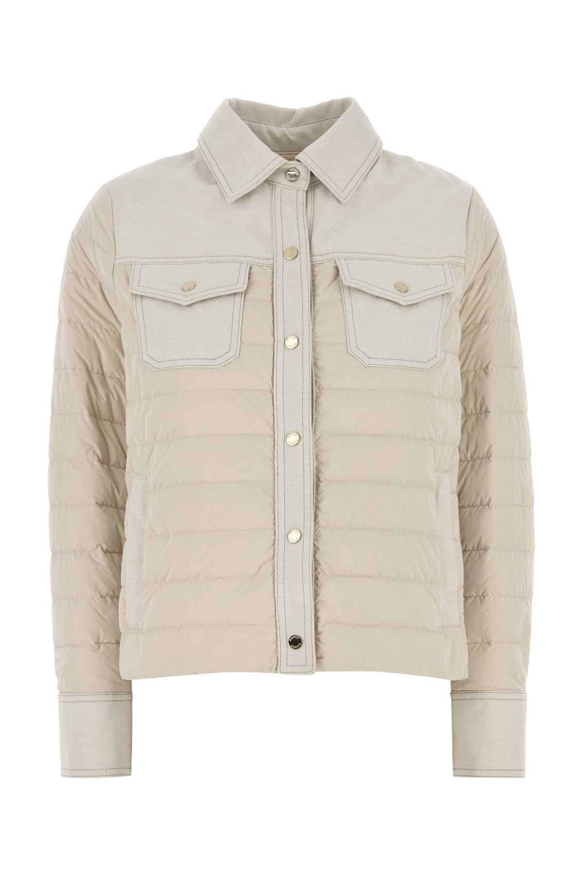 Moorer Jackets And Vests In Ecru