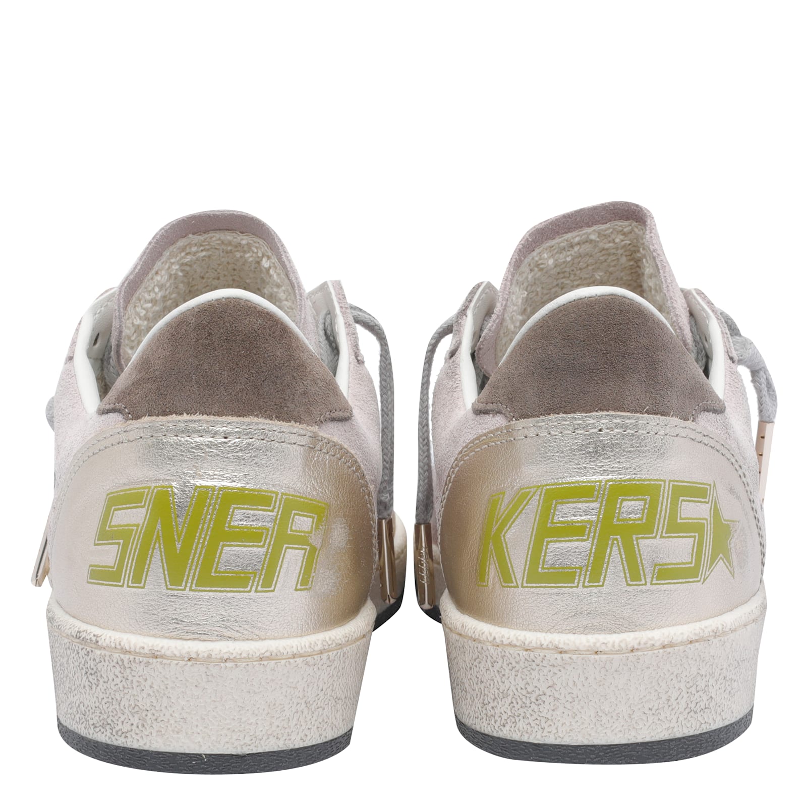 Golden Goose Ballstar Suede Upper Toe Tongue Heel And Spur Leather Star Sneakers Multicolor In Pink