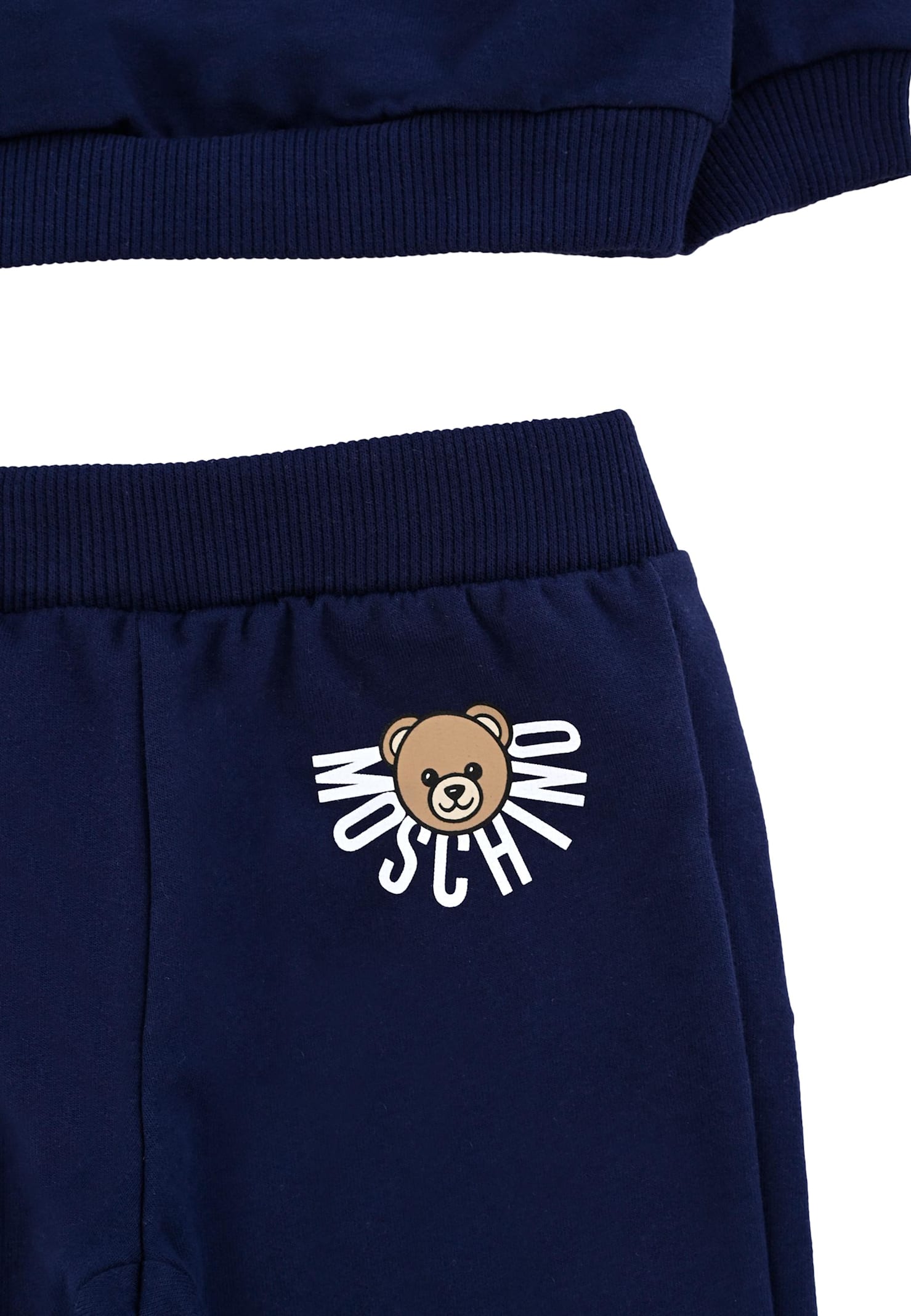 Moschino Blue Suit For Babykids With Tedy Bear In Blue