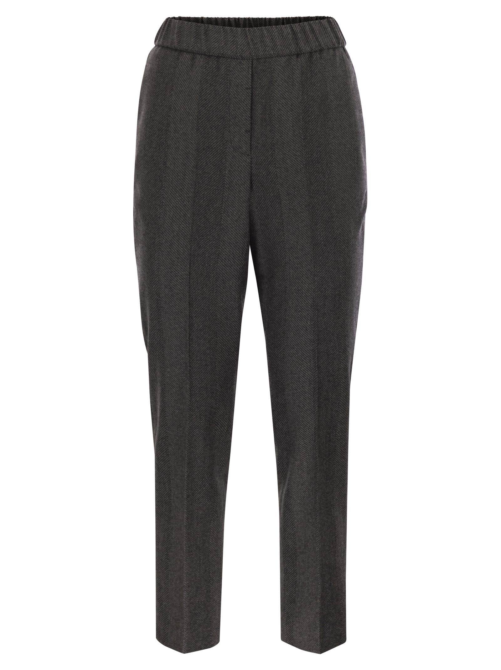Peserico Stretch Virgin Wool Trousers In Gray