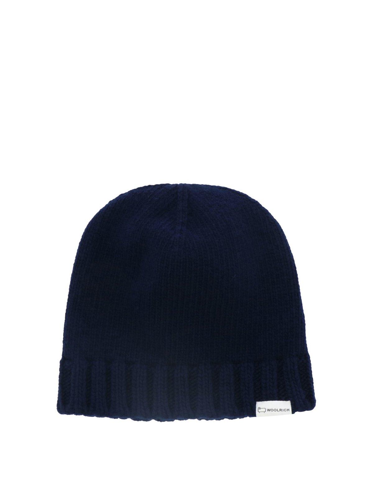 Woolrich Logo Patch Knitted Beanie