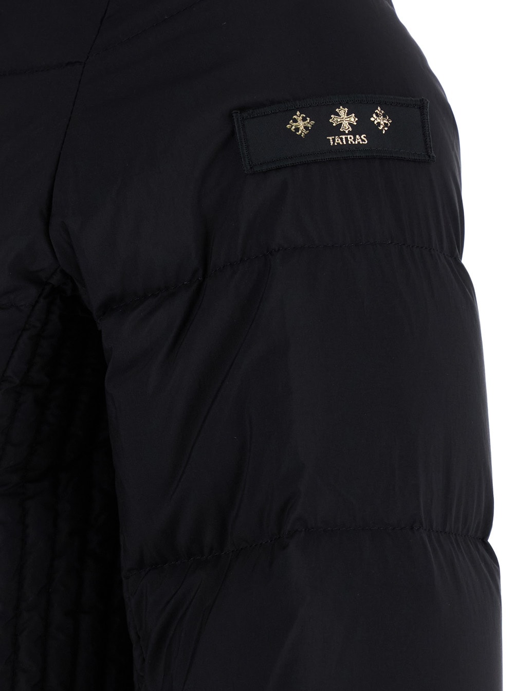 Shop Tatras Mirel Black Hooded Down Jacket With Logo In Nylon Woman