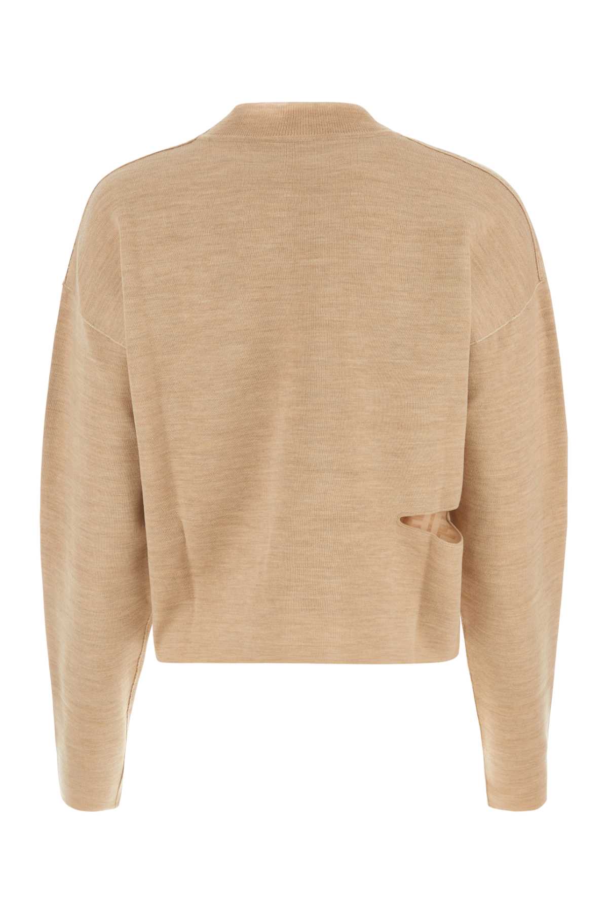 Shop Fendi Beige Wool Blend Reversible Sweater In Buff