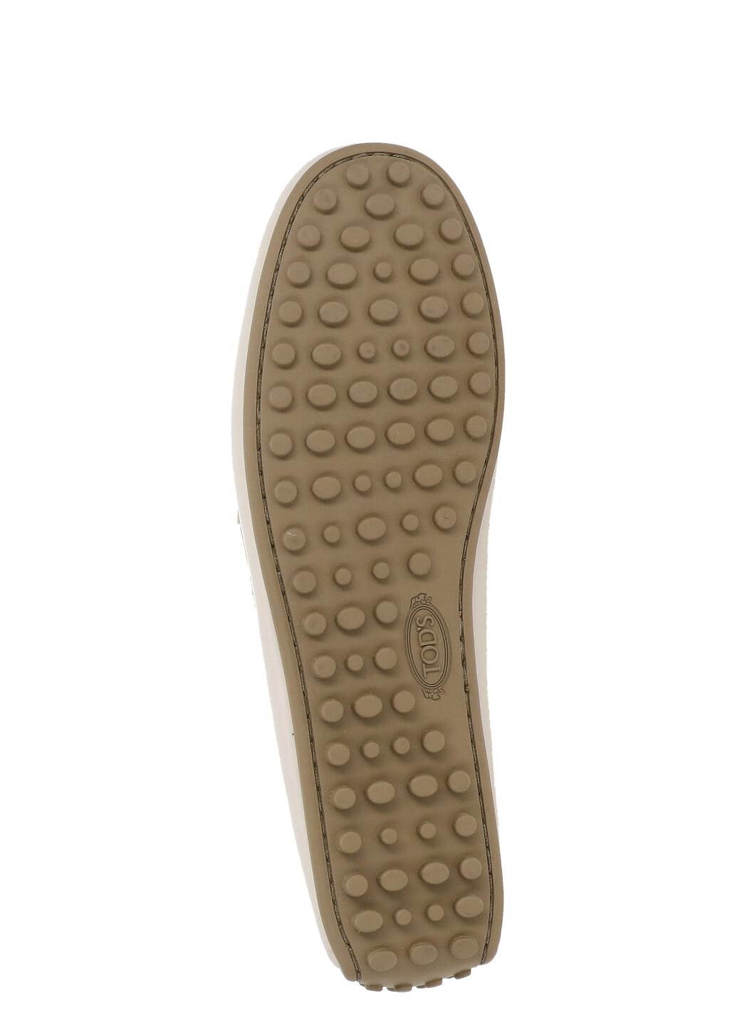 Tod's White Lime Calfskin Driving Loafer With Low Heel In Ivory
