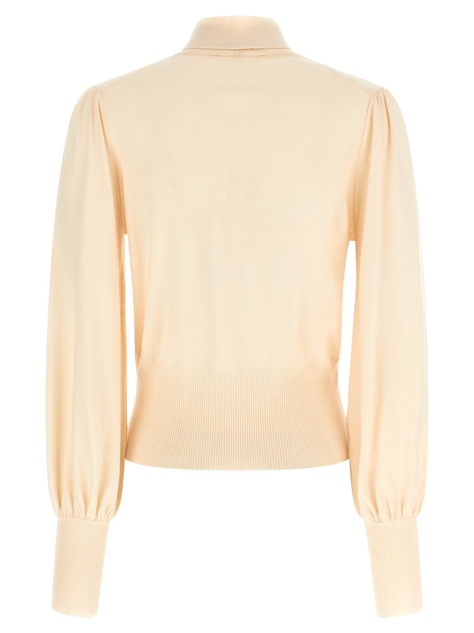 Zimmermann Pussybow Puff-sleeve Blouse In Neutral