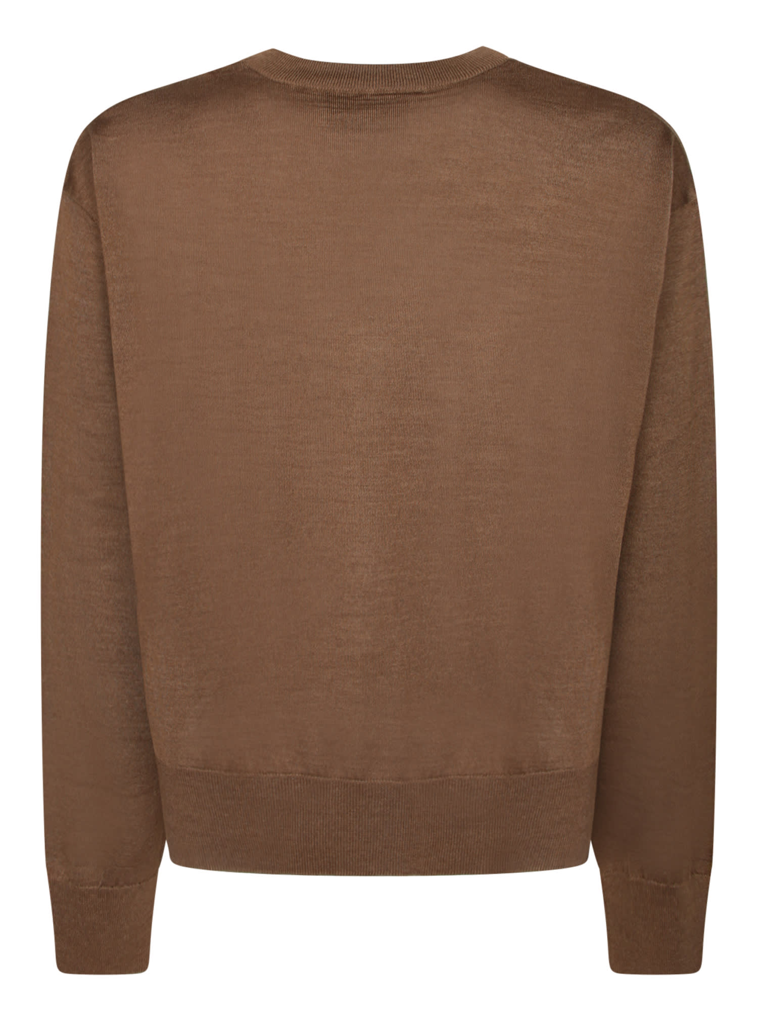 Ami Alexandre Mattiussi Hazelnut Wool And Silk Sweater In Brown