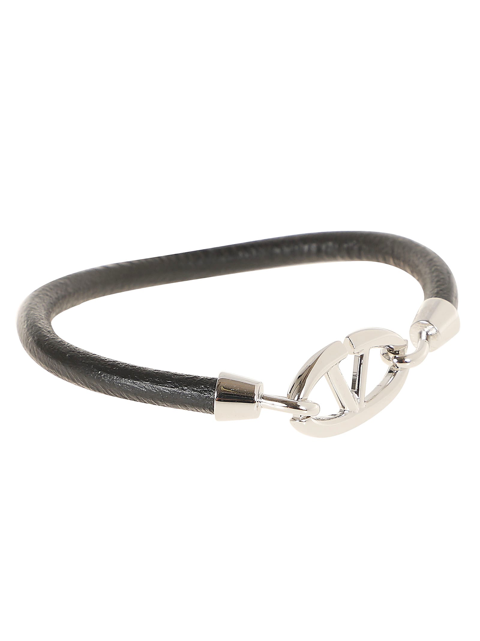 Shop Valentino Leather Bracelet Vlogo The Bold Edition In No Nero