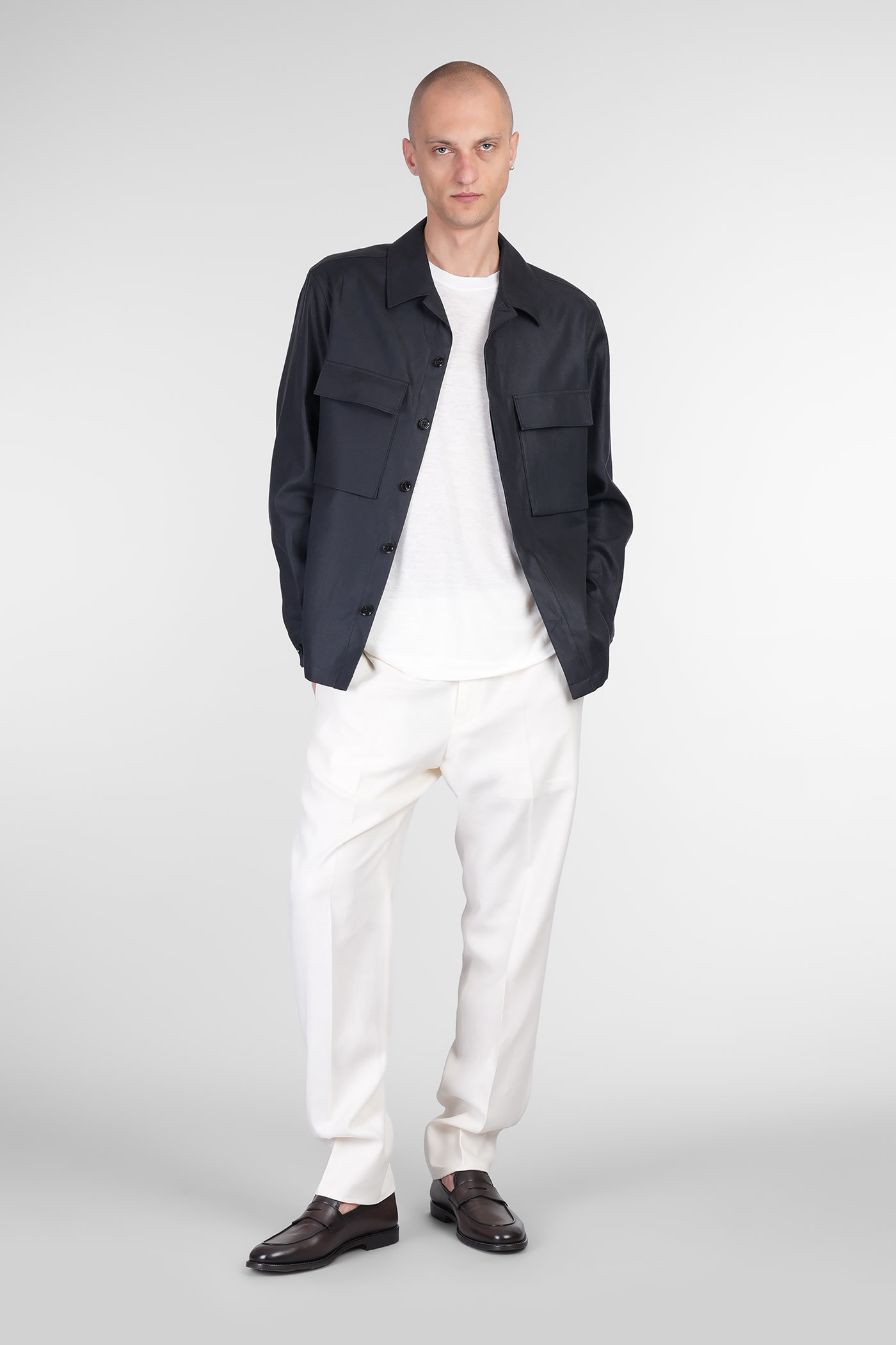 Shop Zegna Shirt In Black Linen