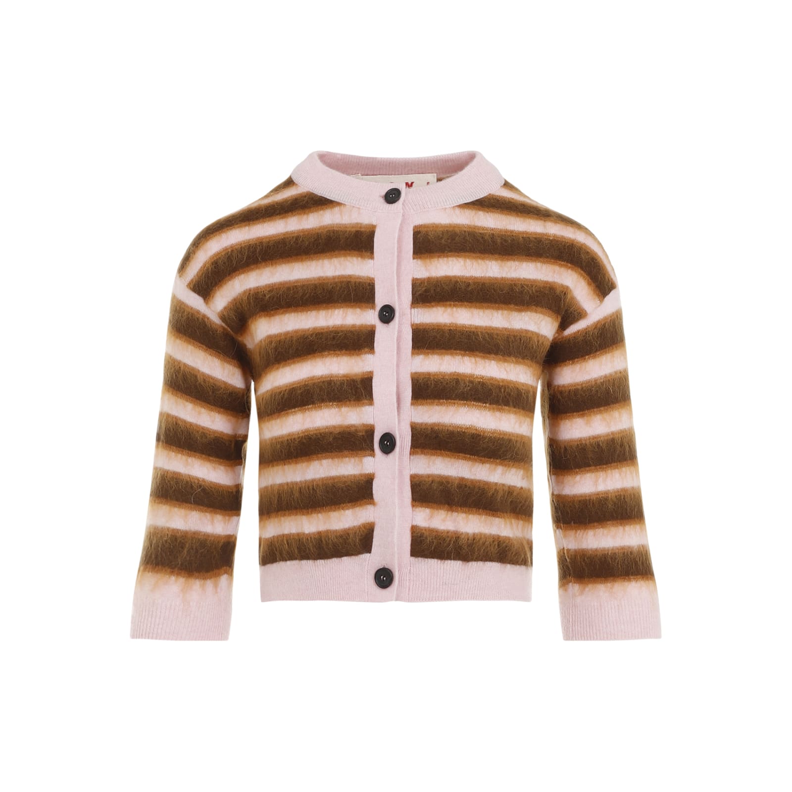 Shop Marni Virgin Wool Cardigan In Pink Gummy