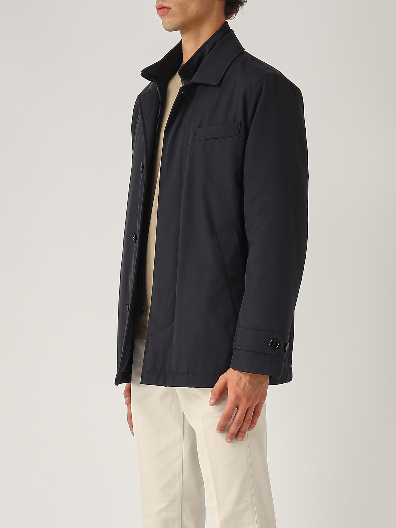 Shop Fay Morning Corto Db Front Raincoat In Navy