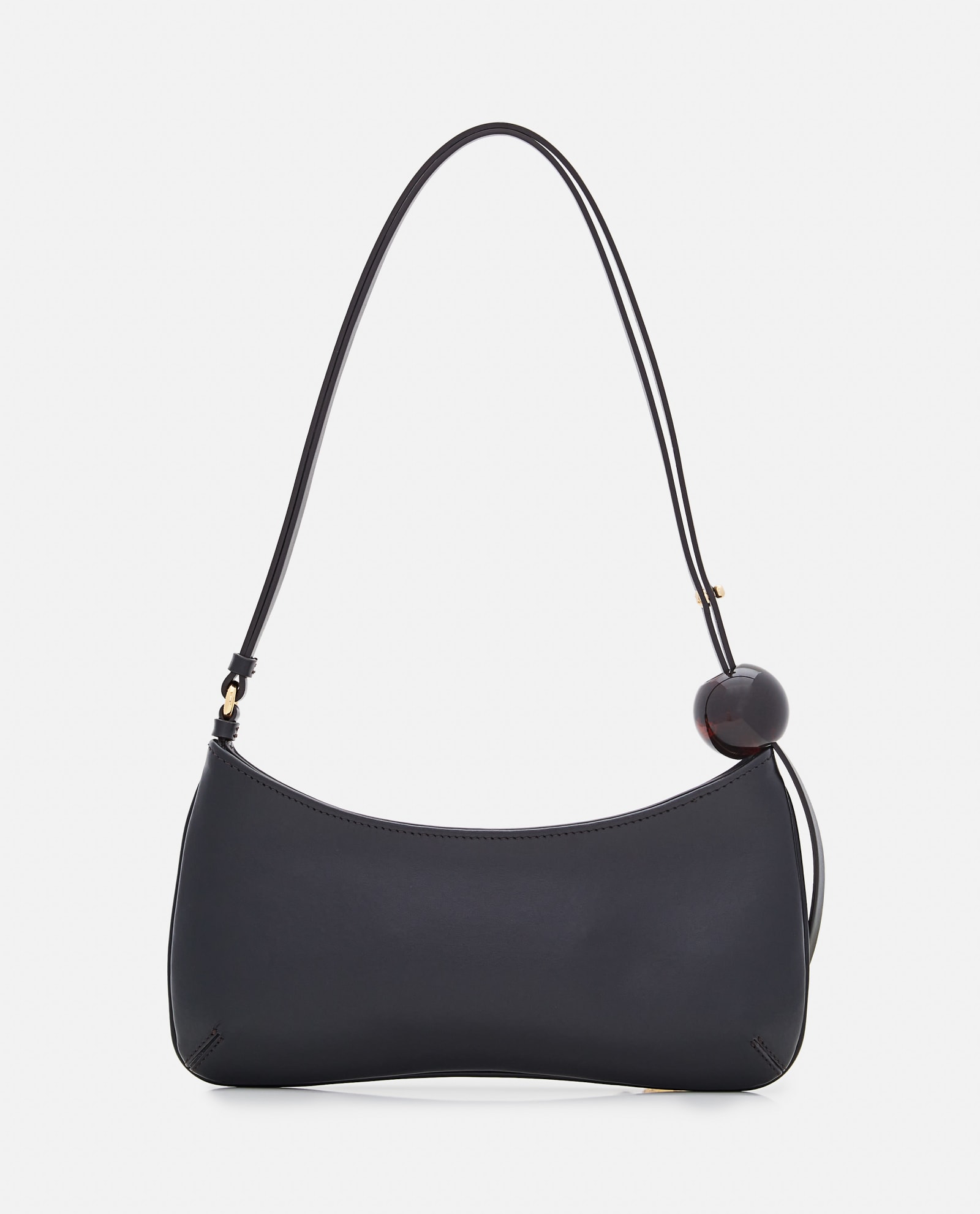 Jacquemus Beaded Detail Shoulder Bag In Black