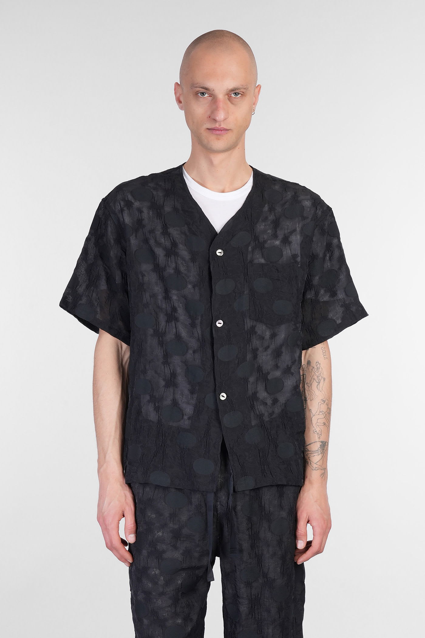 Shirt In Black Polyamide Polyester