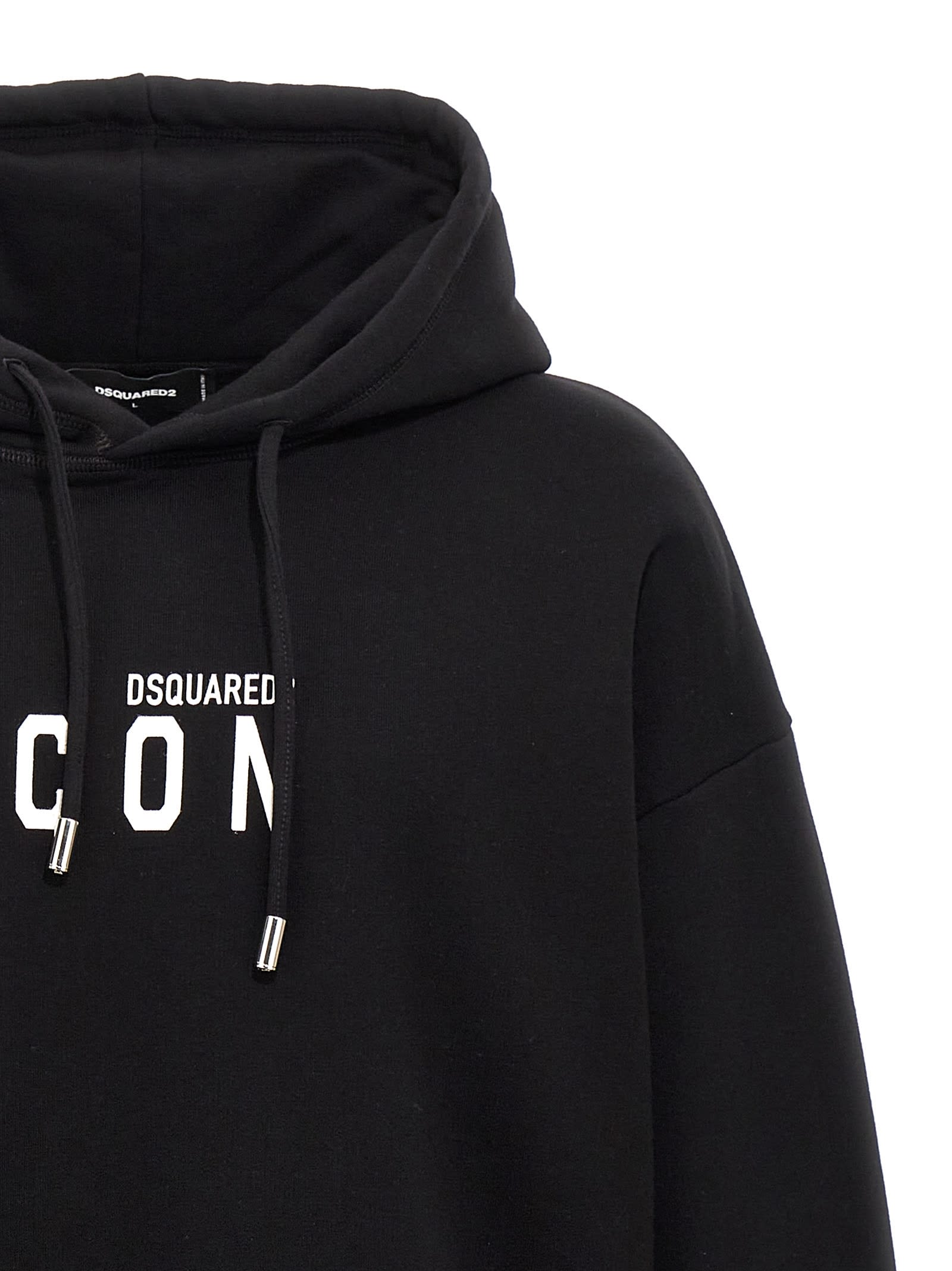 Shop Dsquared2 Logo Print Hoodie In Black