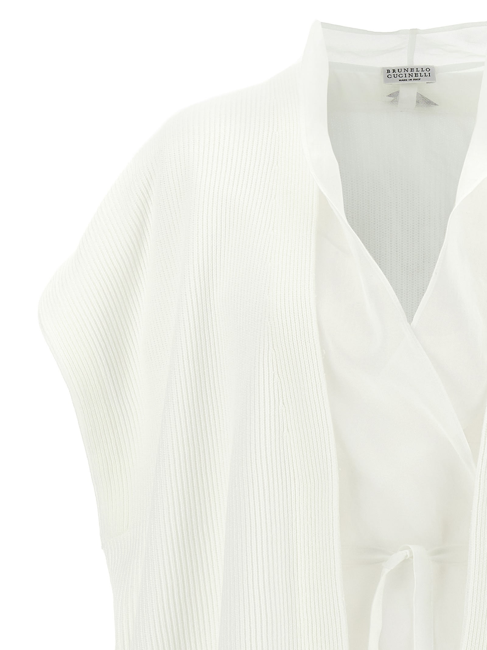 Brunello Cucinelli Layered Cardigan Sweaters And Cardigans White In White