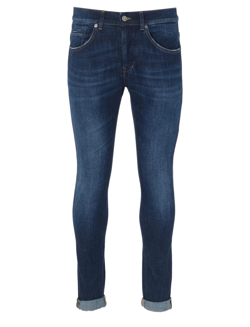 Dondup George Trousers Rolled Cuffs In Blue