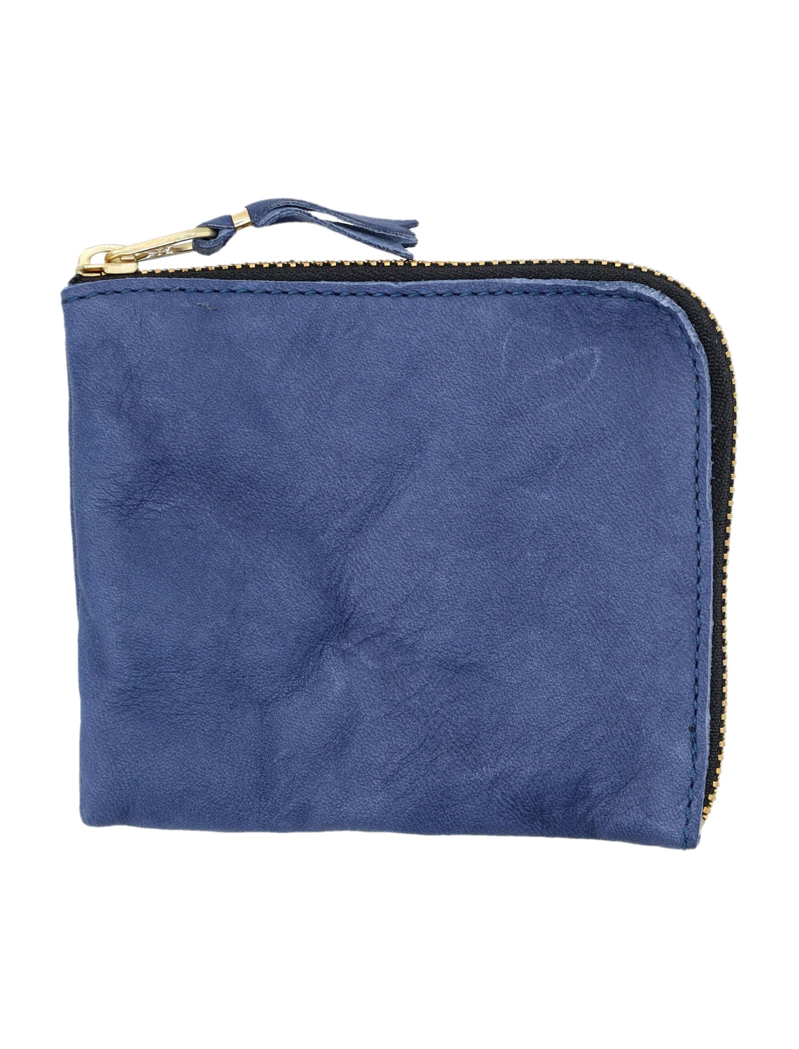 Comme Des Garçons Washed Zip Around Wallet In Navy | ModeSens