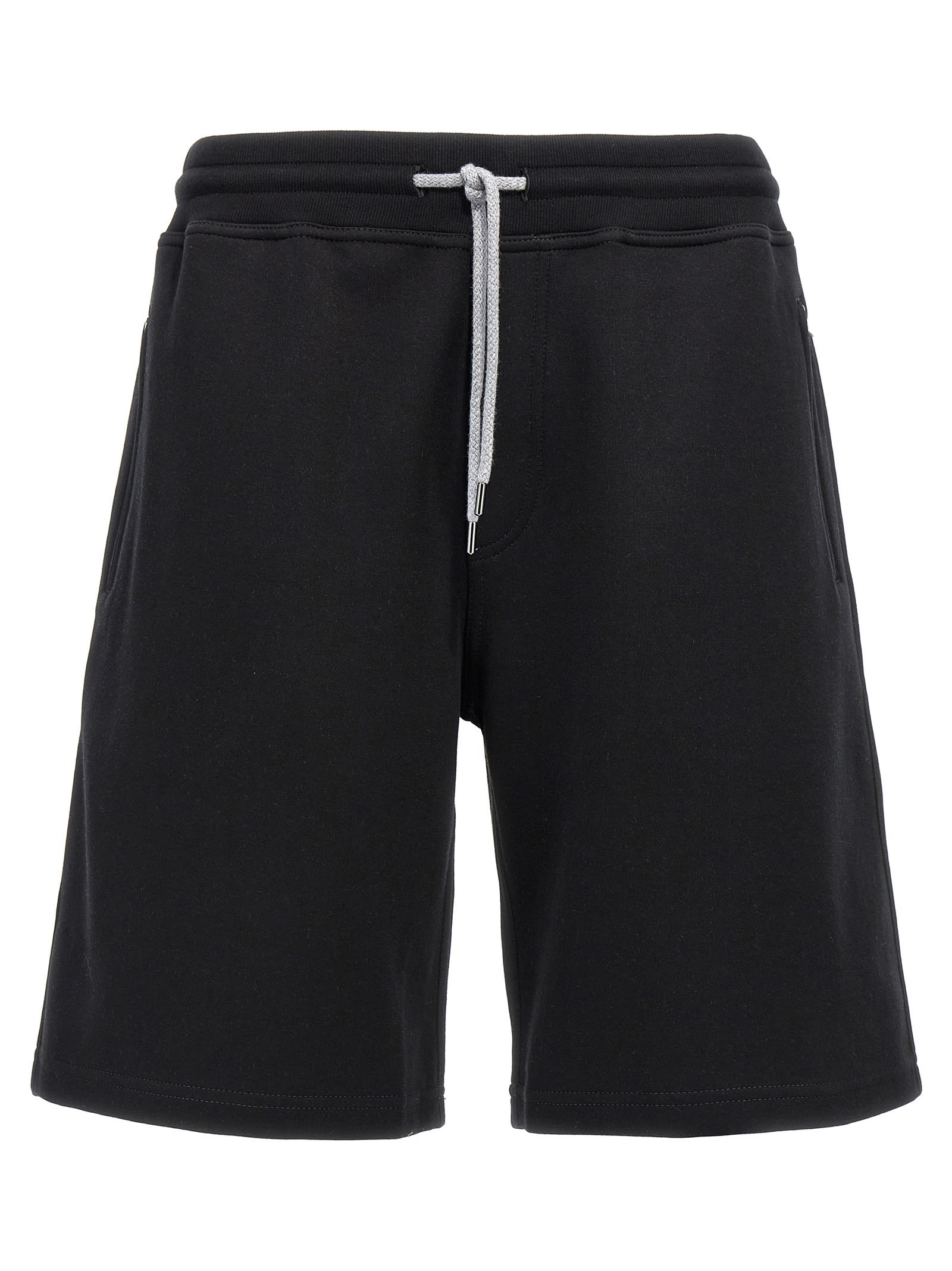 Shop Brunello Cucinelli Cotton Blend Bermuda Shorts In Black