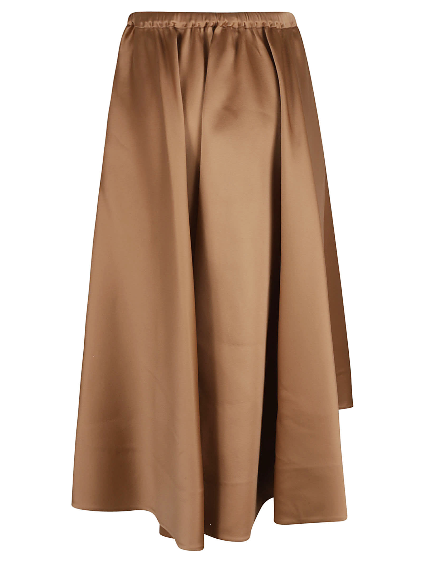 Shop Valentino Ribbed Waist Skirt In Sand