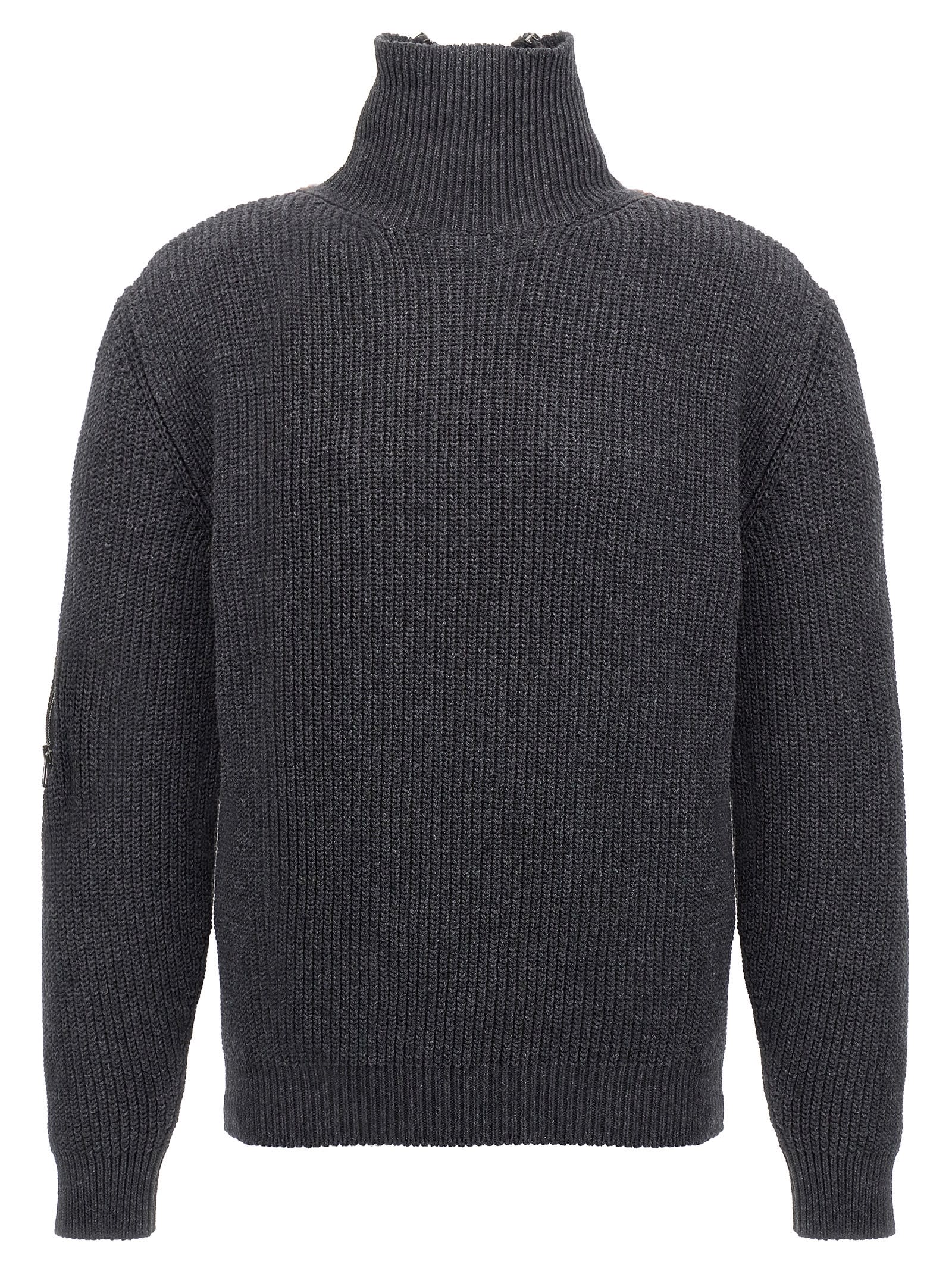 Y/PROJECT ZIP INSERT HIGH NECK SWEATER 