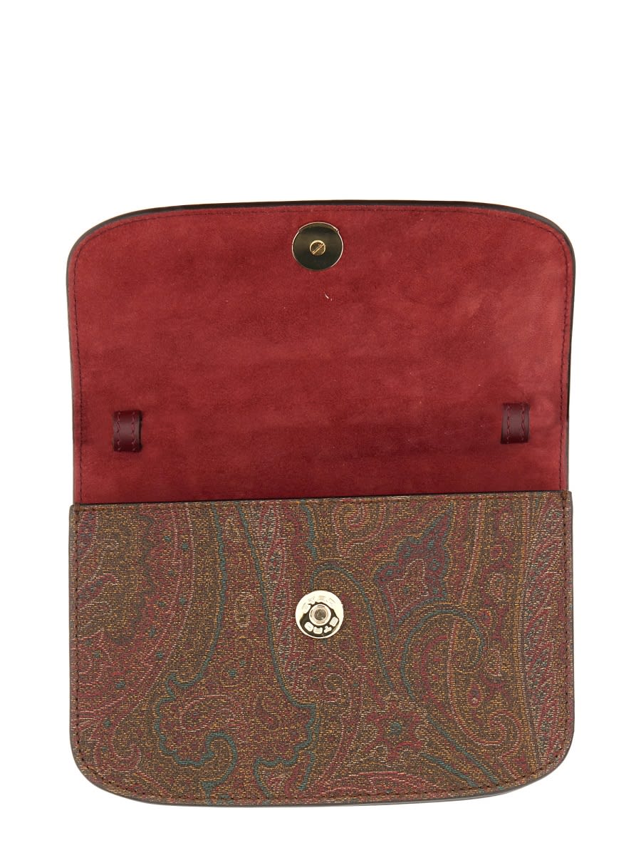 Shop Etro Small Essential Bag In Bordeaux