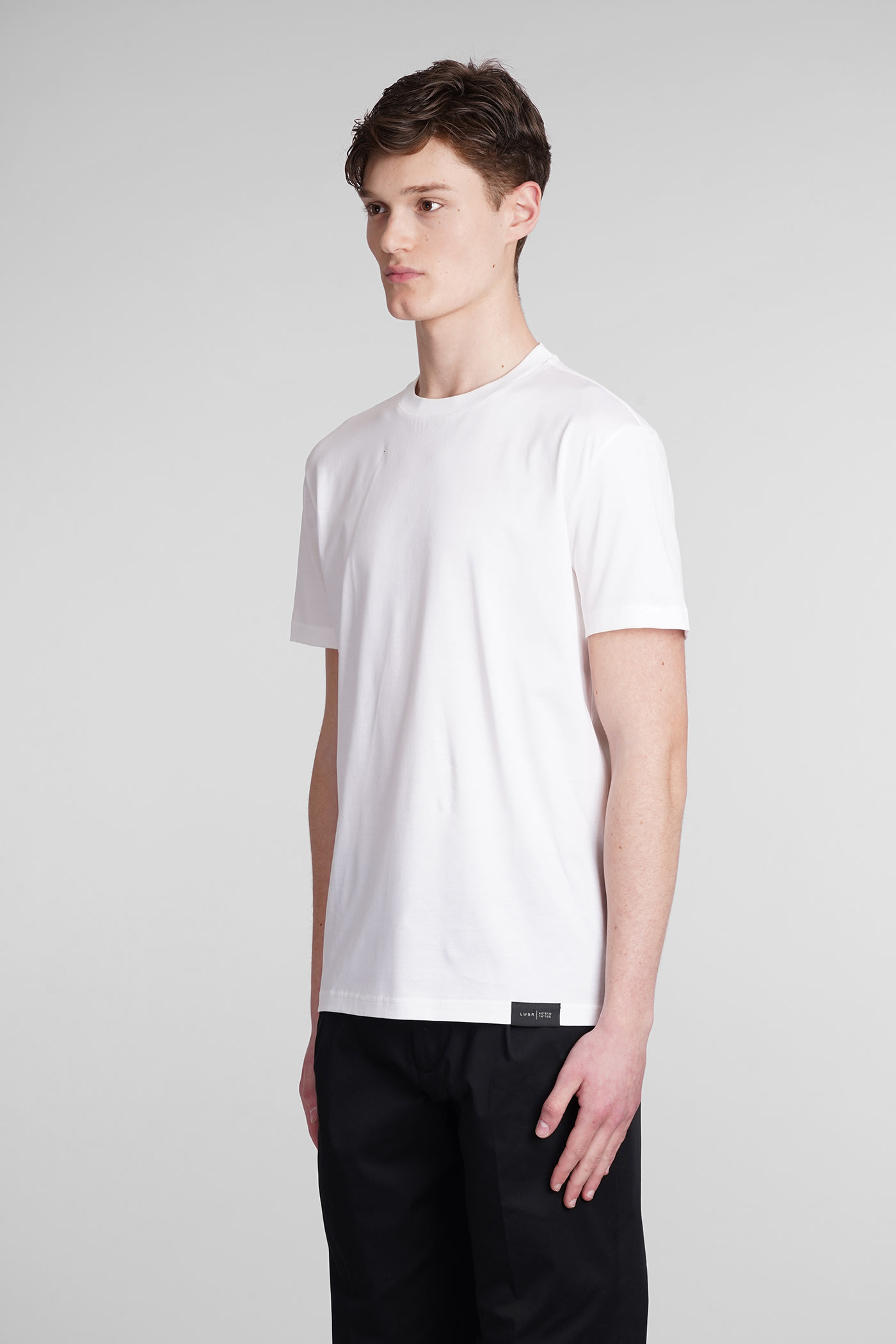 Shop Low Brand B134 Basic T-shirt In White Cotton