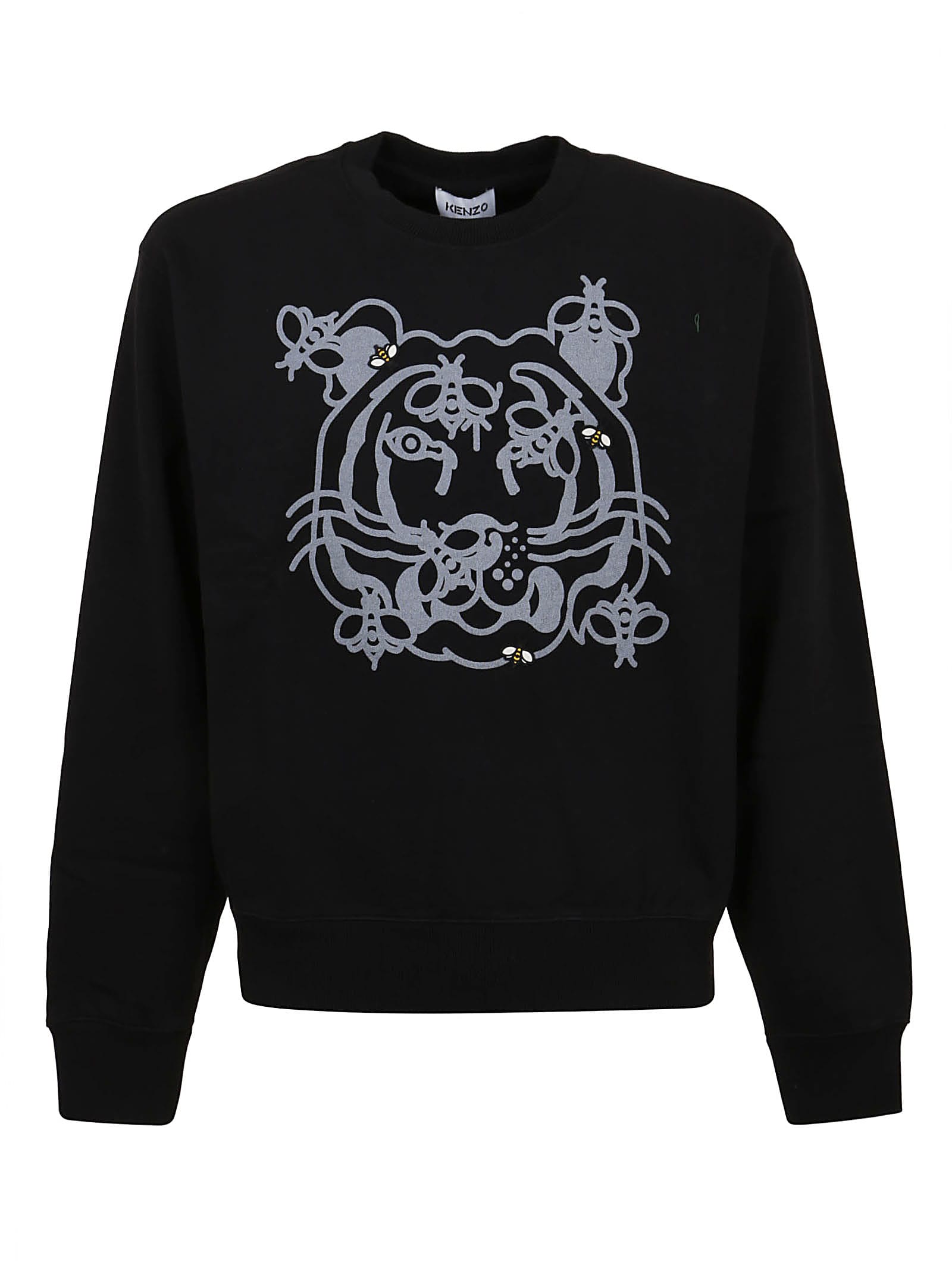 KENZO BEE A TIGER CLASSIC SWEATSHIRT,FB55SW018.4MO 99 BLACK