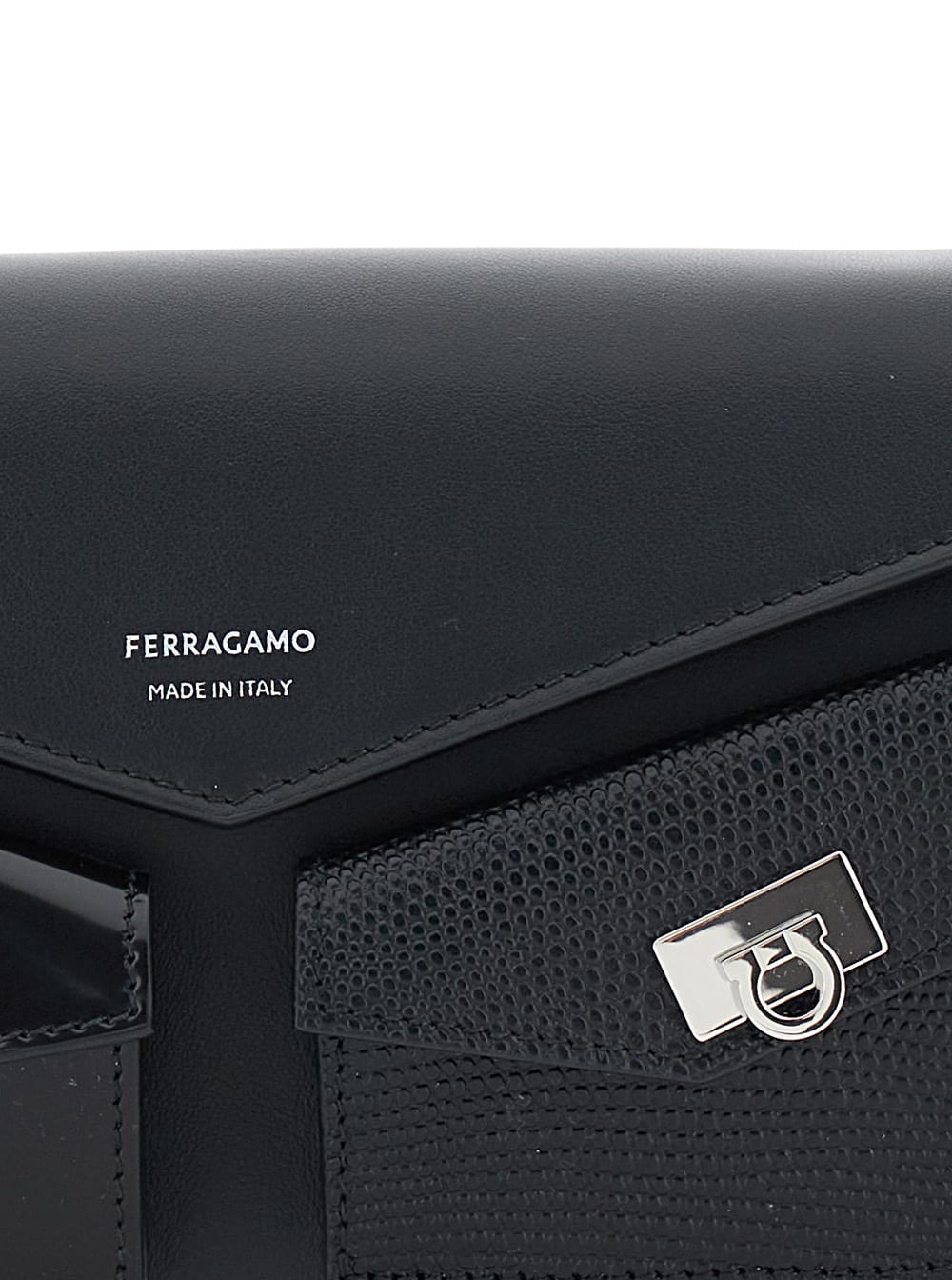 Ferragamo Black Multipocket Mini Bag In Black