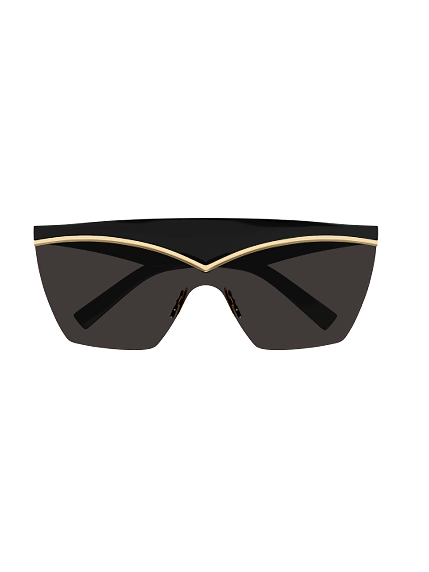 Shop Saint Laurent Sl 614 Mask Sunglasses In Black Black Black