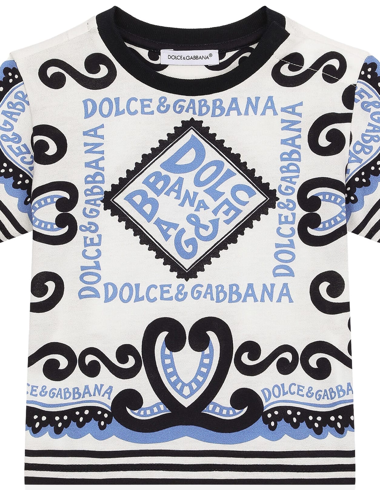 Shop Dolce & Gabbana Navy Print Jersey T-shirt In Blue