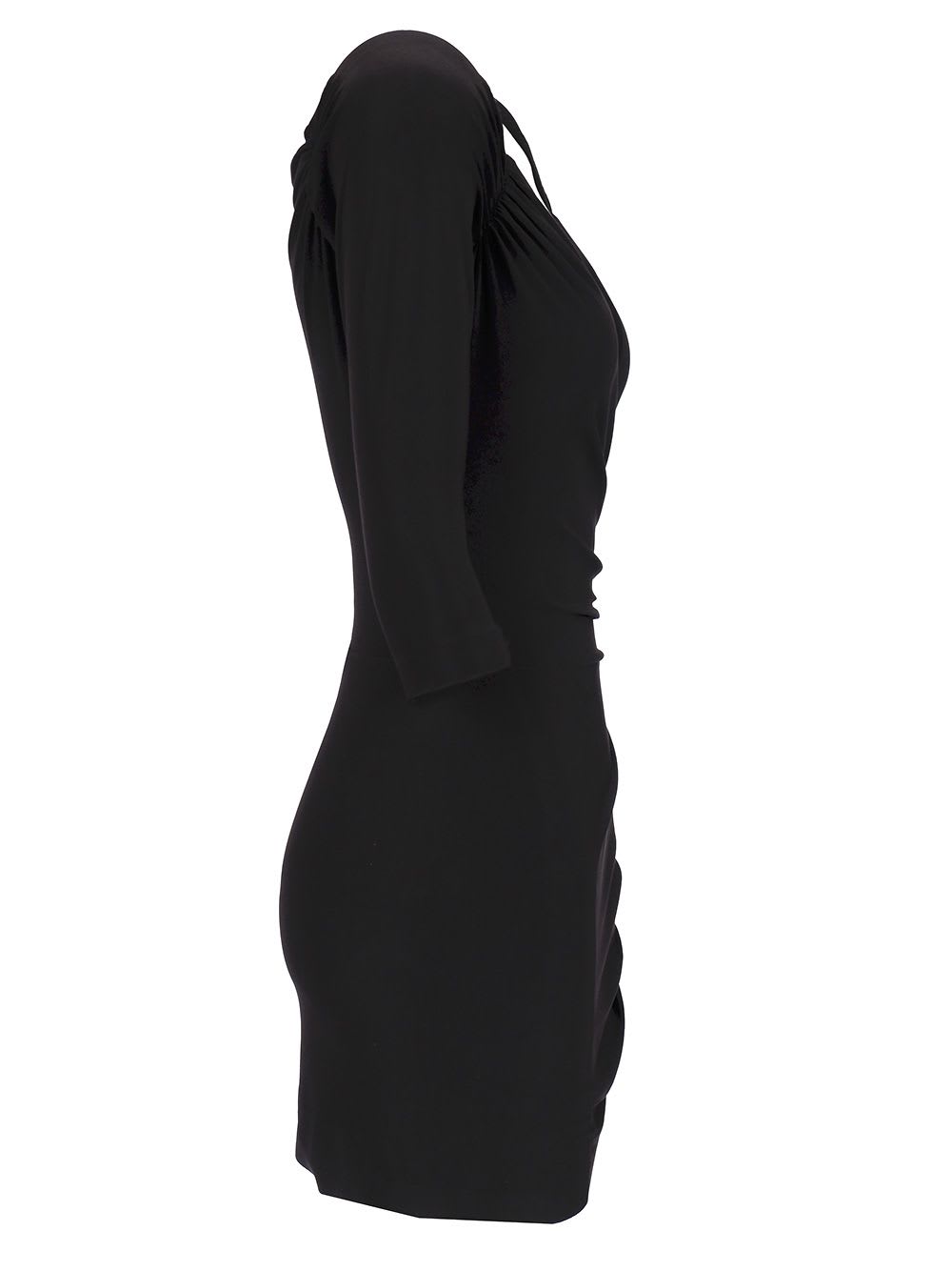 Norma Kamali Draped Off-shoulder Mini Dress In Black