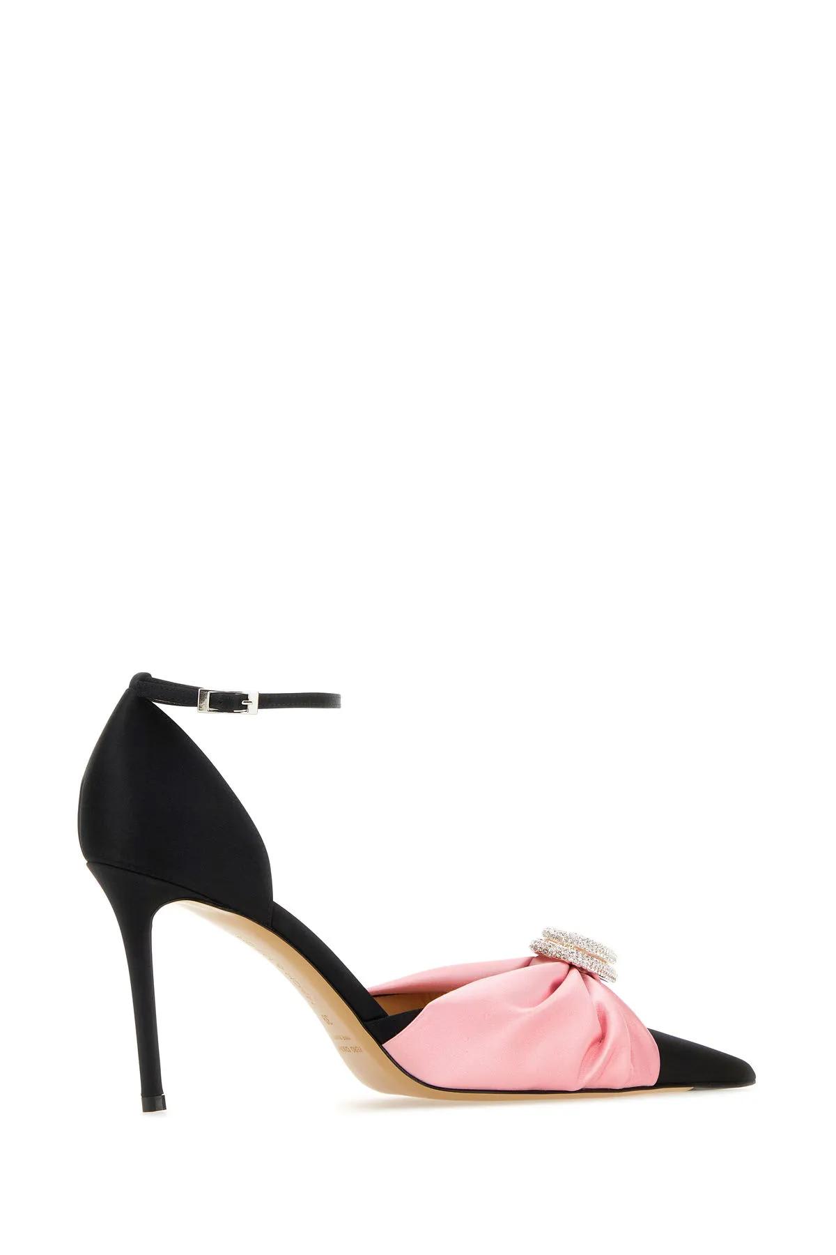 Shop Mach &amp; Mach Black Satin Pumps In Pink