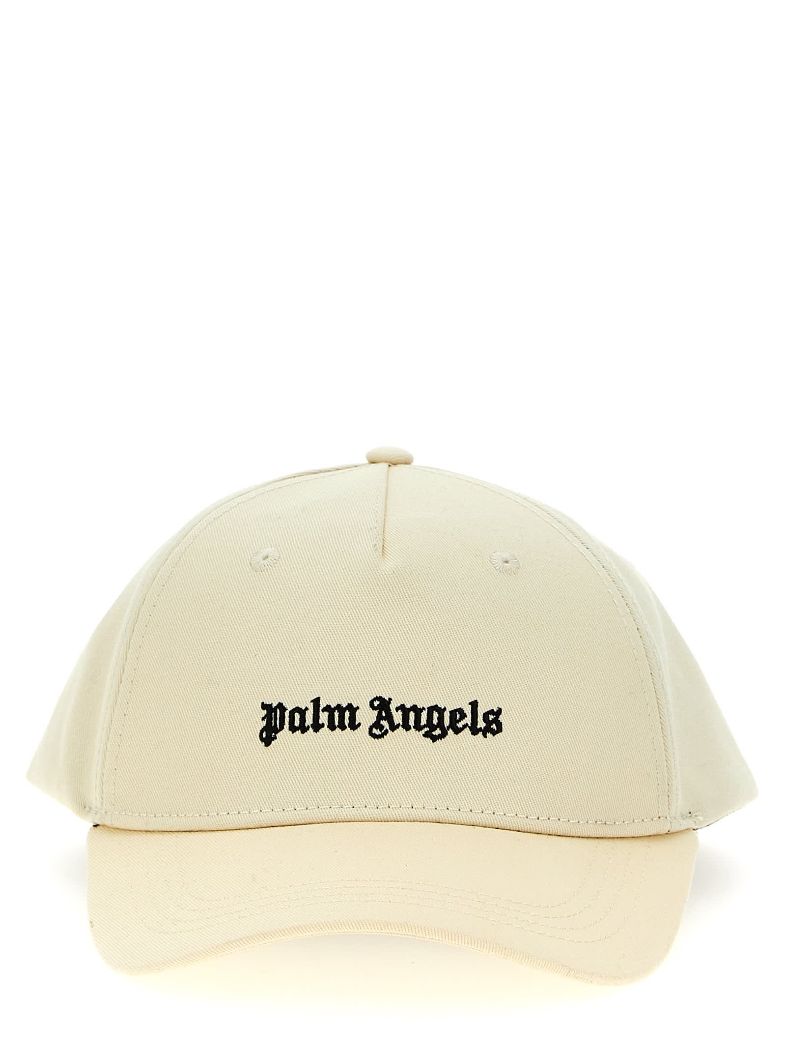 Shop Palm Angels Classic Logo Baseball Cap In White/black