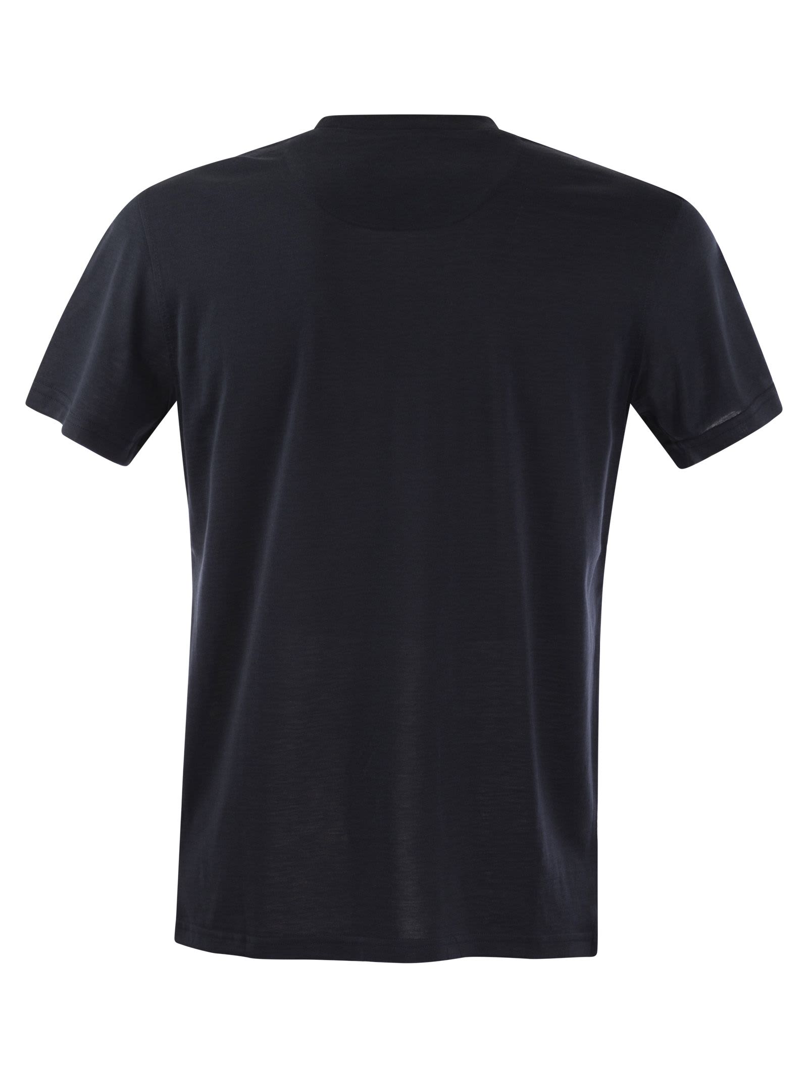 Shop Pt01 Silk And Cotton T-shirt In Navy