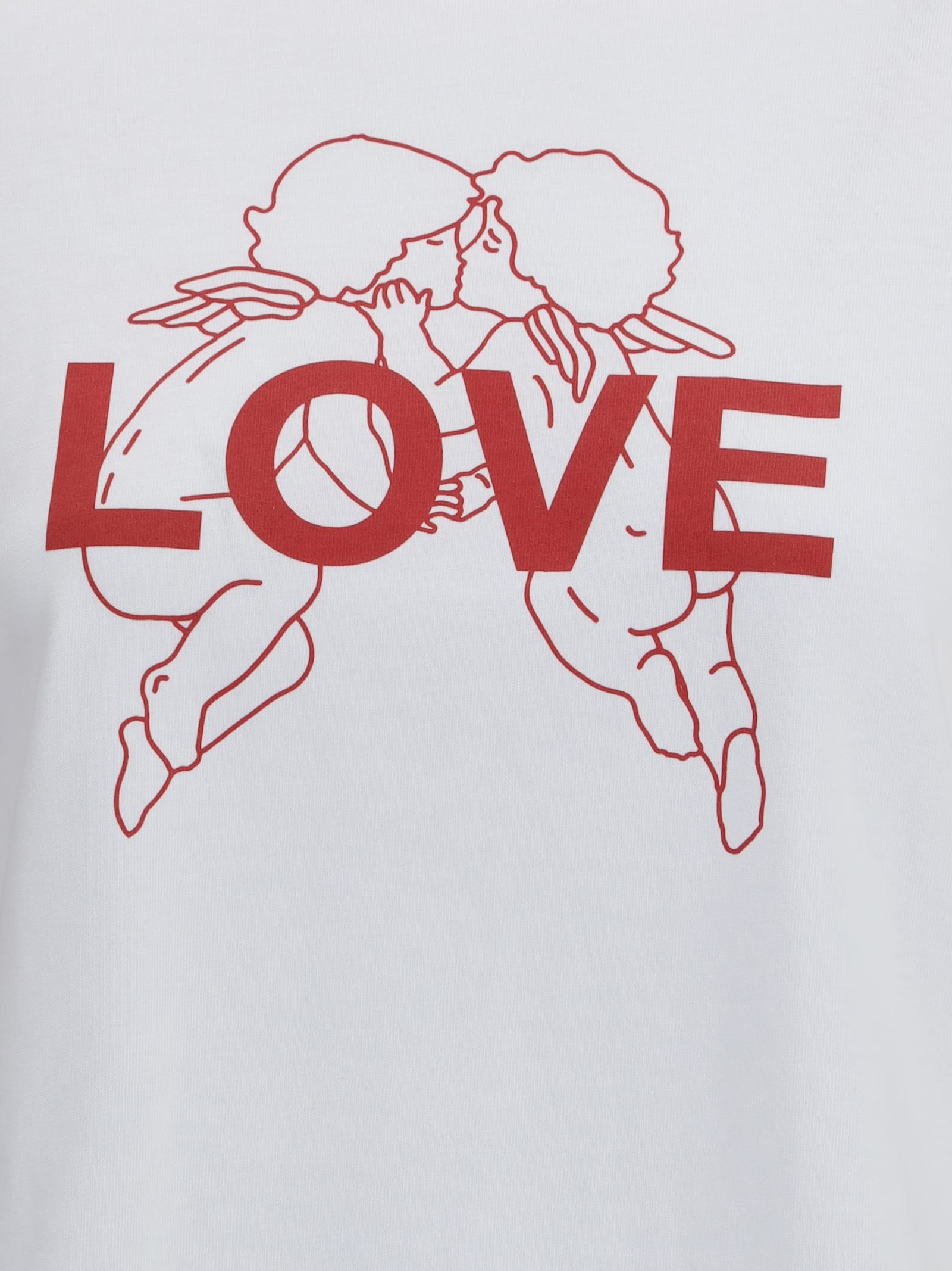 Fiorucci Kissing Angels Love Print Regular T-shirt In White