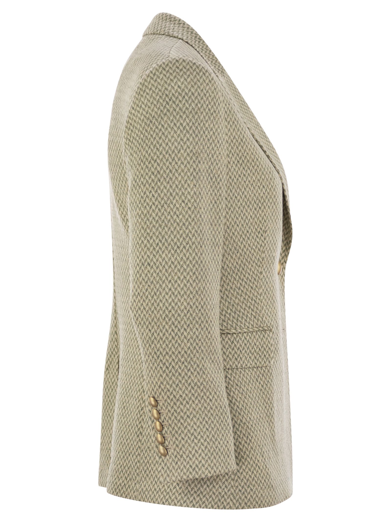 Shop Saulina Milano Angelica - Herringbone Two-button Blazer In Green