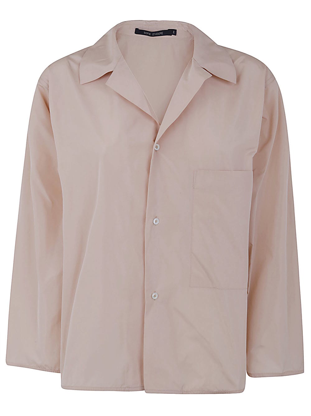 Shop Sofie D'hoore Long Sleeve Shirt With Front Applied Pocket In Nude