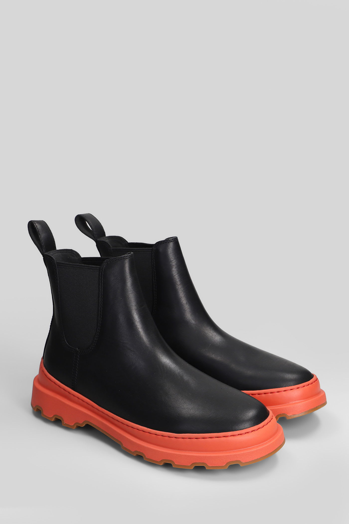 Camper Noray Ankle Boots In Black Leather In Multi