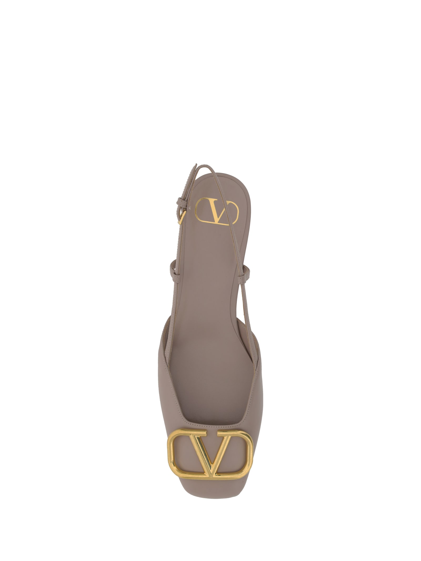 Shop Valentino Vlogo Ballerinas In Poudre