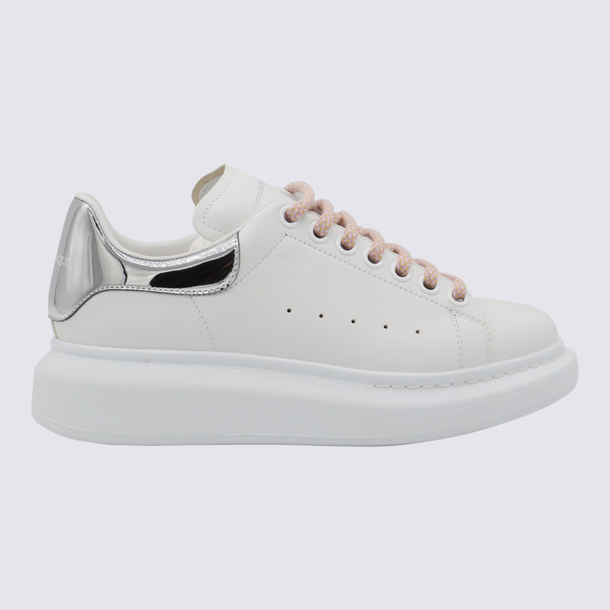Alexander Mcqueen White And Silver Oversized Sneakers In White