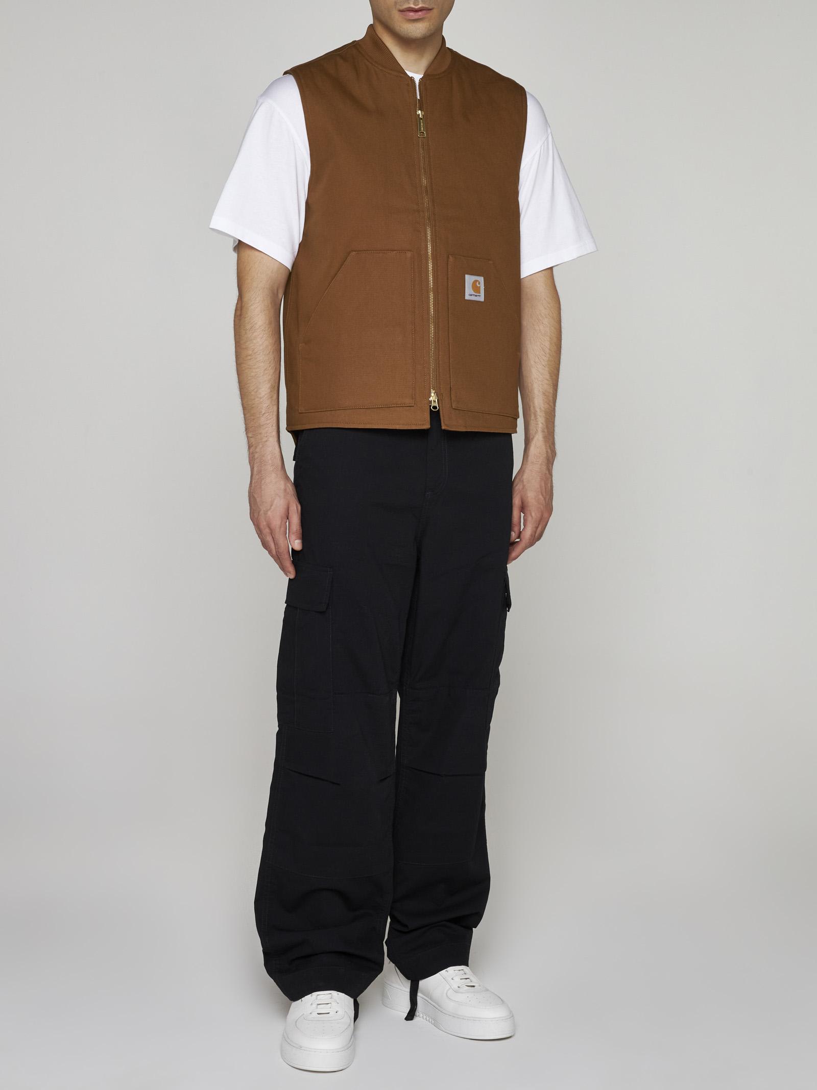 Carhartt Logo-patch Zipped Vest In Hamilton Brown