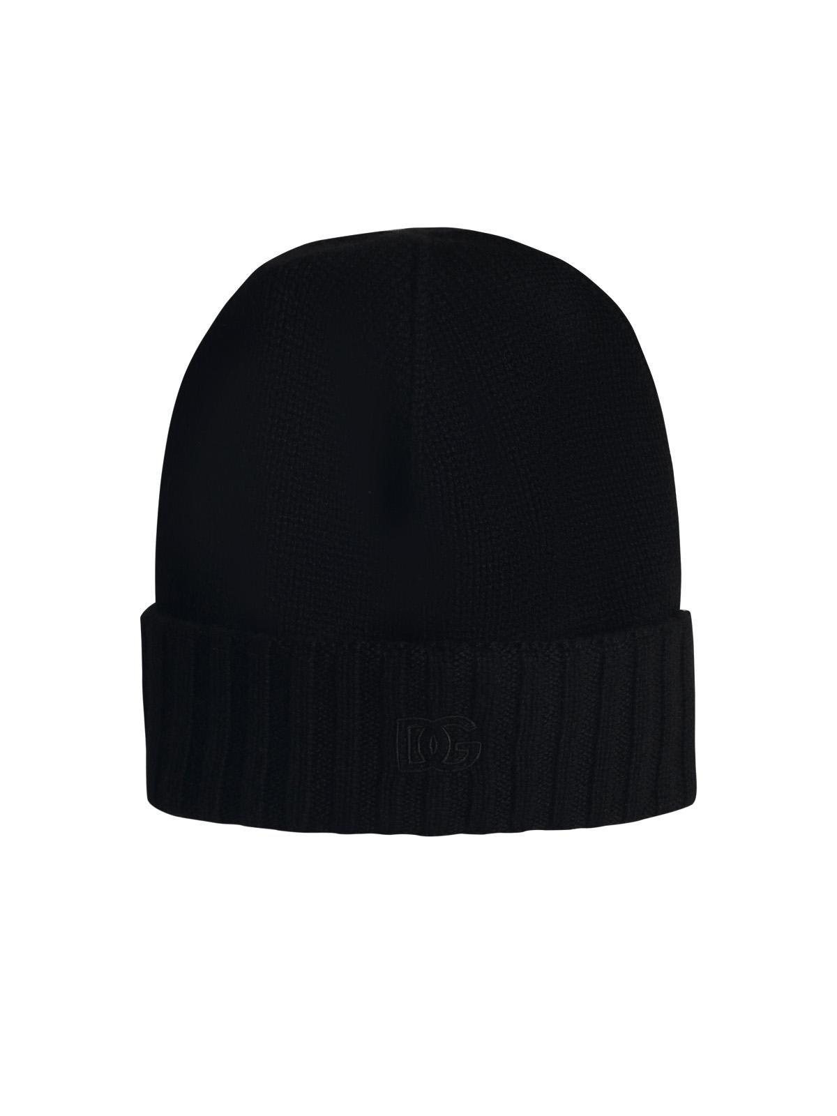 Dolce & Gabbana Logo Embroidered Knitted Beanie In Black